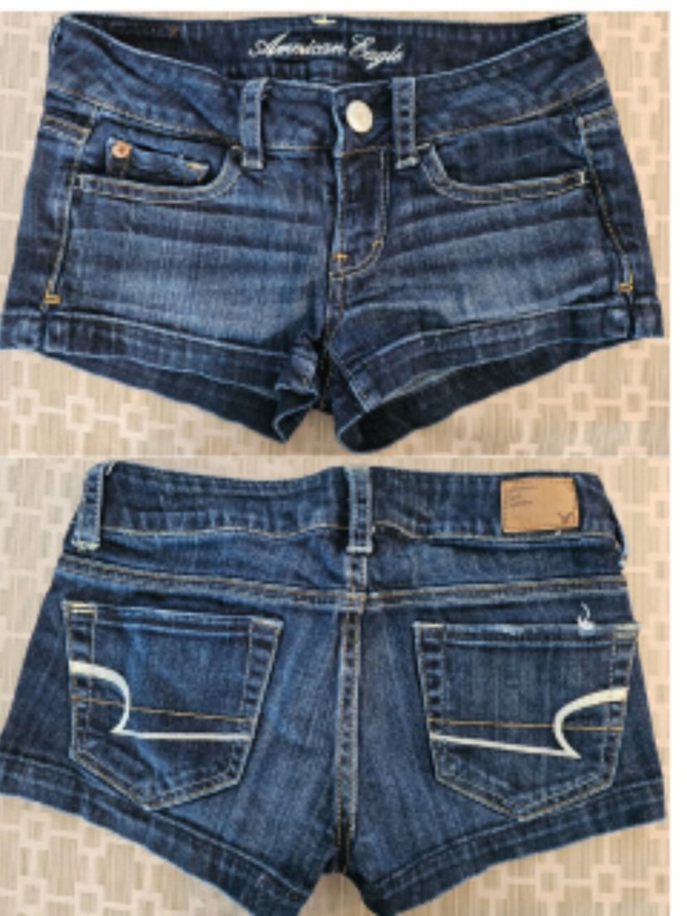 American Eagle High‑Rise Shortie Shorts – Split Hem – Size 00
